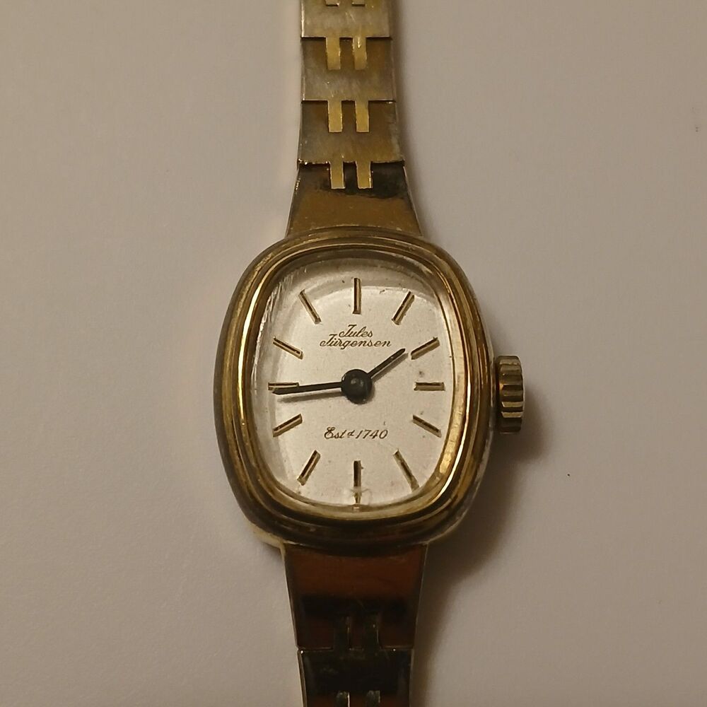 Vintage Jules Jurgensen Women's Gold Tone Mechanical Wristwatch France Est 1740